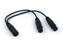 Remtoe Audio CAX3YMFF XLR Y Cable (1 male, 2 females); 8"