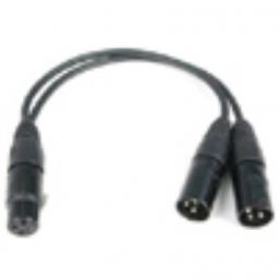 Remote Audio CAX3YMMF XLR "Y Cable" (1 female, 2 males); 8"